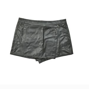 Women's Black Faux Leather Shorts